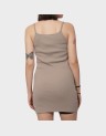 EMBROIDERED RIB STRAPPY DRESS