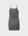 EMBROIDERED RIB STRAPPY DRESS