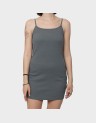 EMBROIDERED RIB STRAPPY DRESS