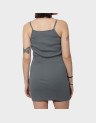 EMBROIDERED RIB STRAPPY DRESS