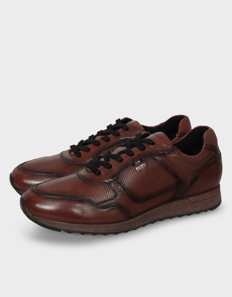 LACE UP LEATHER SNEAKER