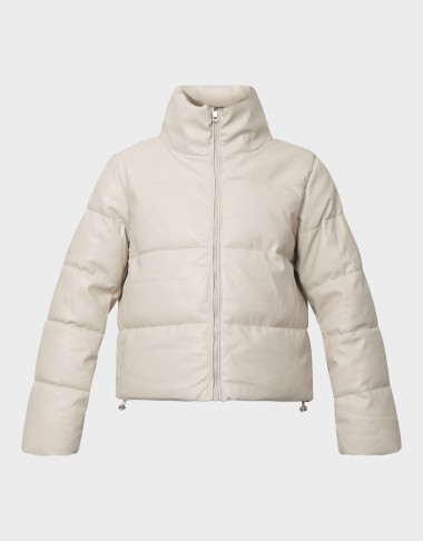 ELSIE FAUX LEATHER PUFFER JKT