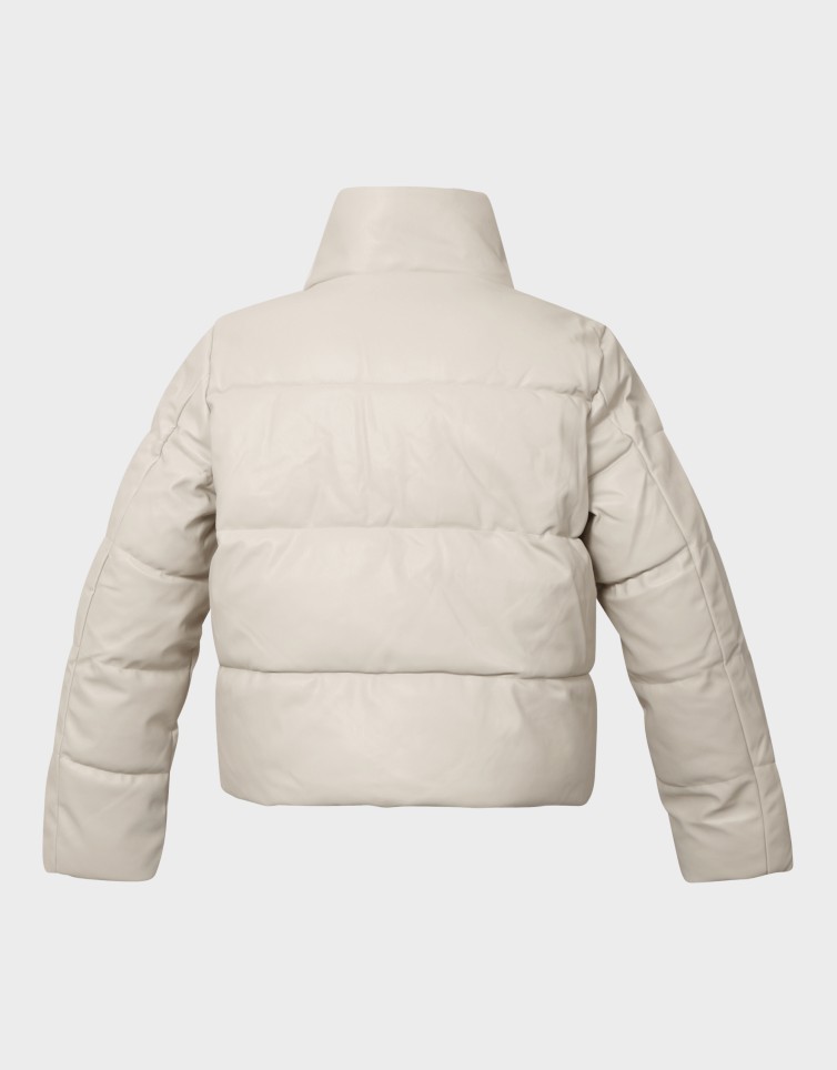 ELSIE FAUX LEATHER PUFFER JKT
