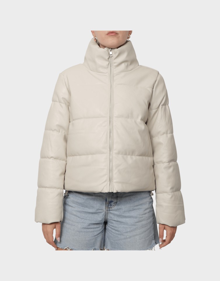 ELSIE FAUX LEATHER PUFFER JKT