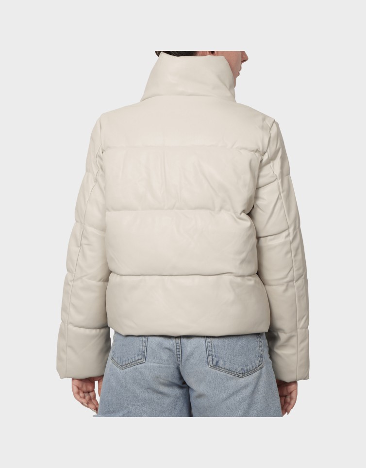 ELSIE FAUX LEATHER PUFFER JKT