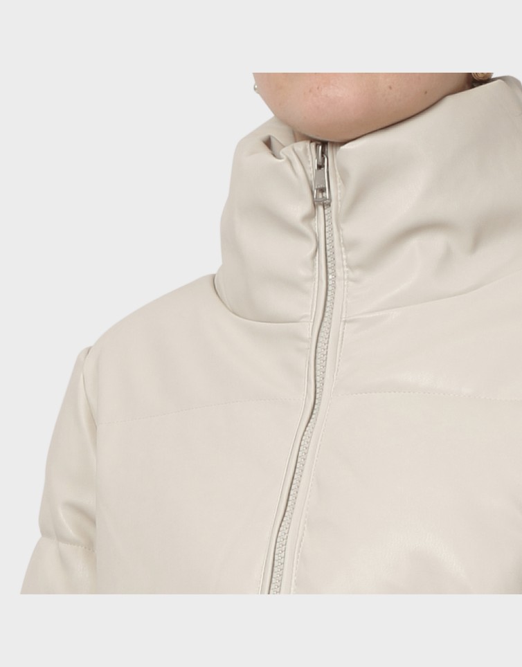 ELSIE FAUX LEATHER PUFFER JKT