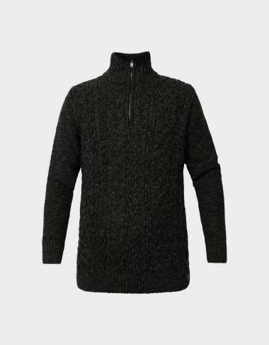 JACOB CABLE KNIT HALF ZIP