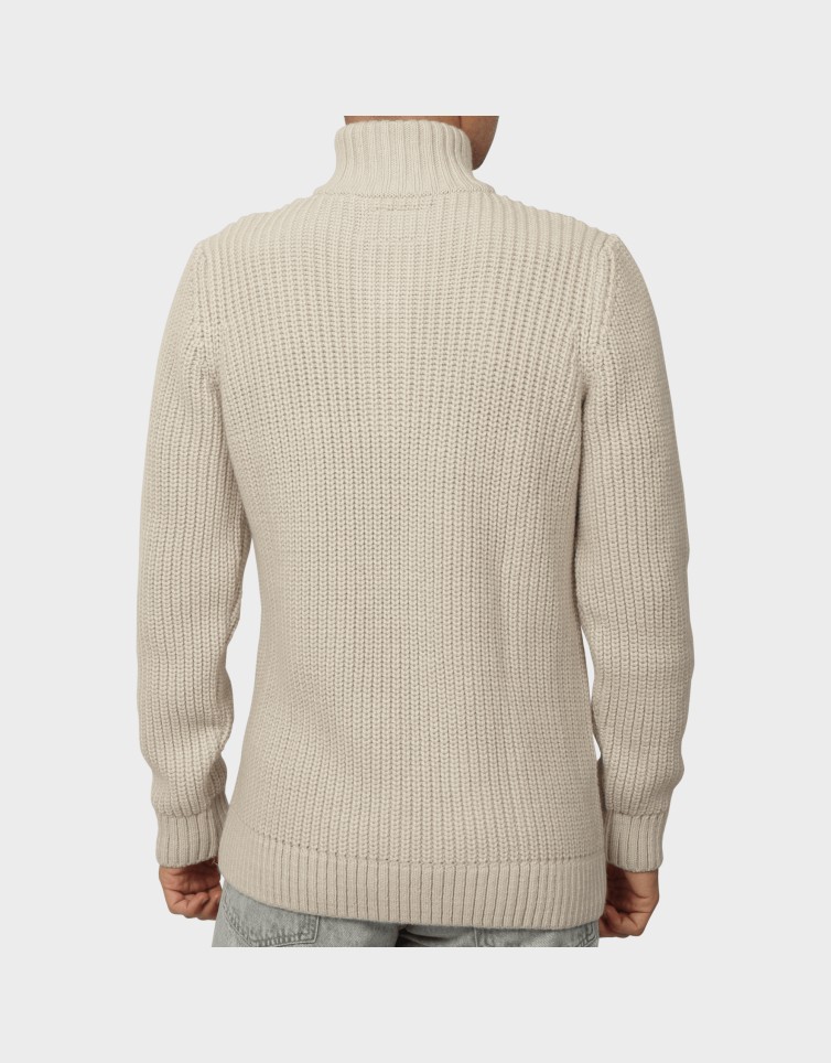 JACOB CABLE KNIT HALF ZIP