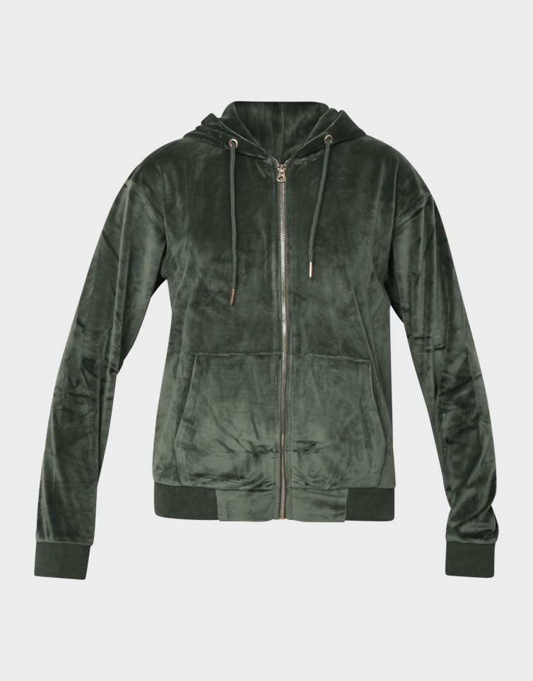 VELVET ZIP HOODIE