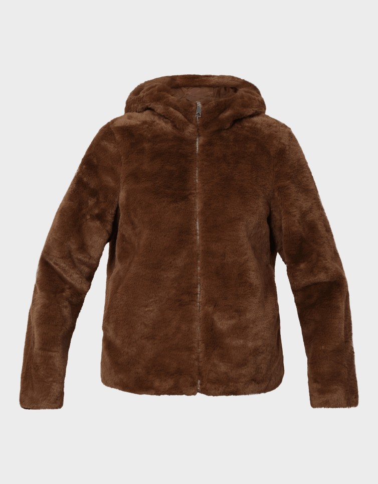 SONJA HOODIE SHORT FAUX FUR JACKET