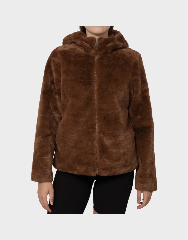 SONJA HOODIE SHORT FAUX FUR JACKET