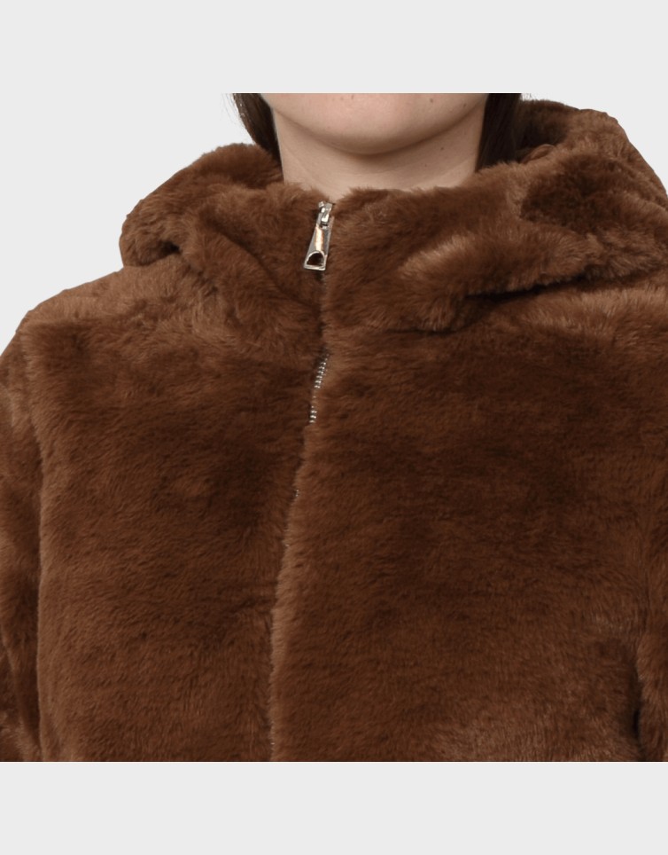 SONJA HOODIE SHORT FAUX FUR JACKET