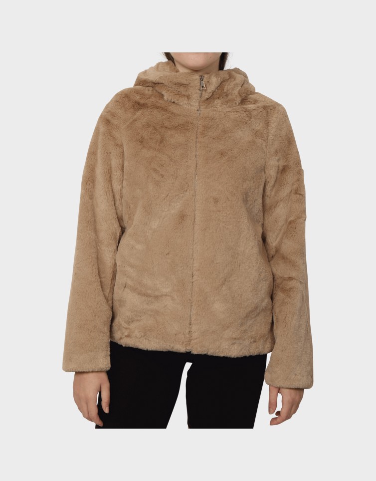 SONJA HOODIE SHORT FAUX FUR JACKET