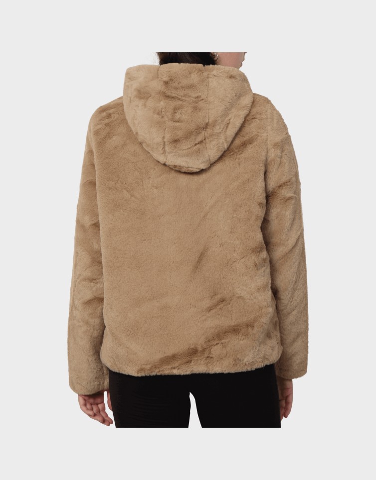 SONJA HOODIE SHORT FAUX FUR JACKET