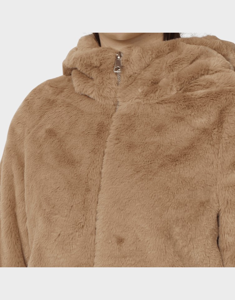 SONJA HOODIE SHORT FAUX FUR JACKET