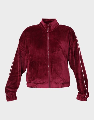 VELVET FULL ZIP STRIP SWEATER