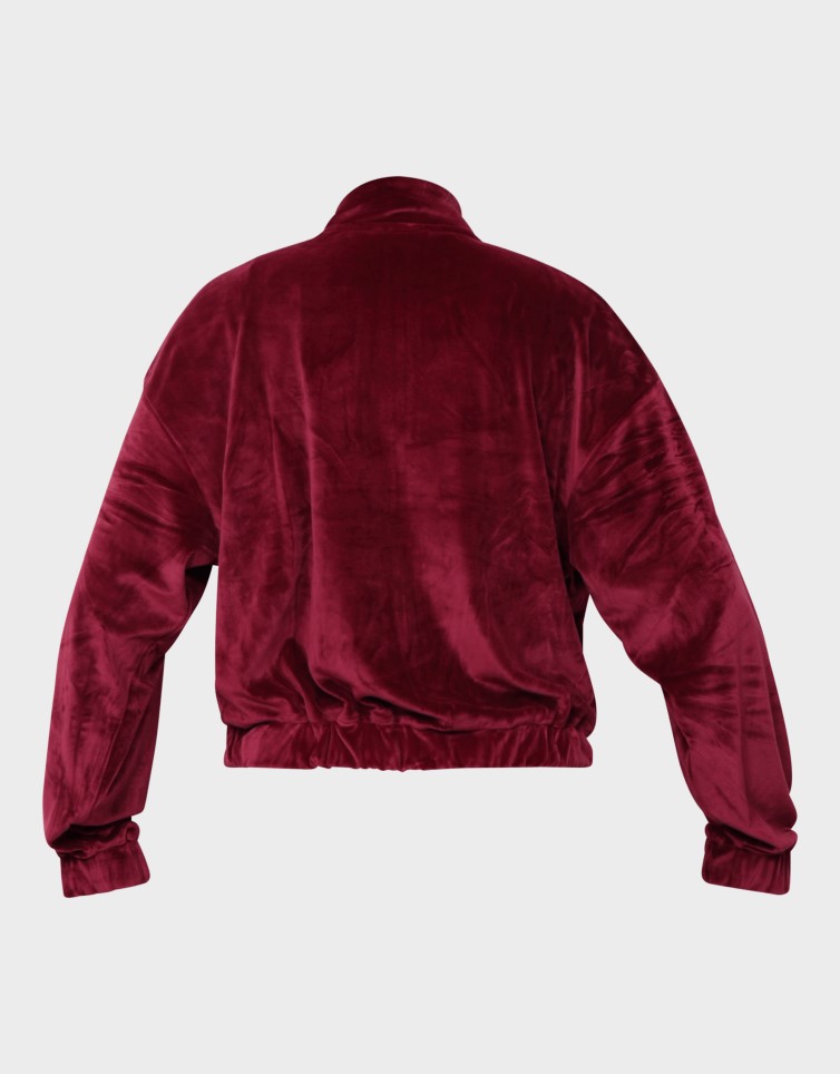 VELVET FULL ZIP STRIP SWEATER