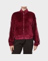 VELVET FULL ZIP STRIP SWEATER