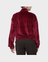 VELVET FULL ZIP STRIP SWEATER