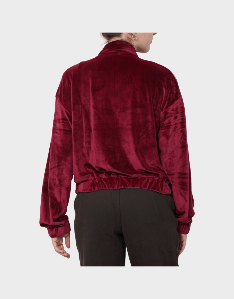 VELVET FULL ZIP STRIP SWEATER
