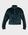 VELVET FULL ZIP STRIP SWEATER