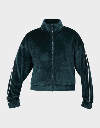 VELVET FULL ZIP STRIP SWEATER