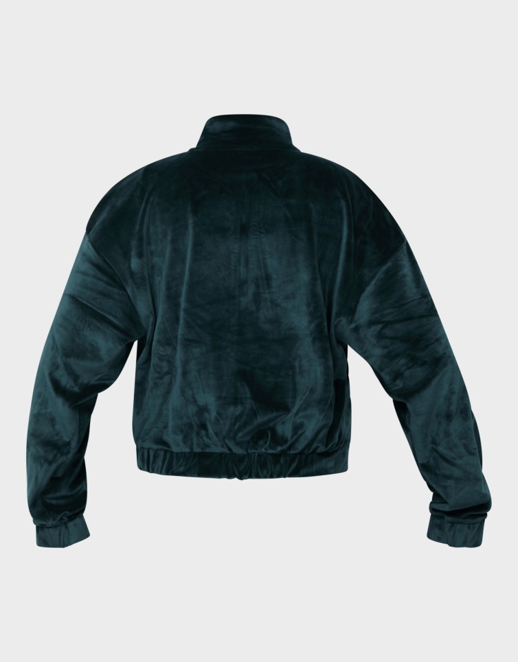 VELVET FULL ZIP STRIP SWEATER