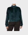 VELVET FULL ZIP STRIP SWEATER