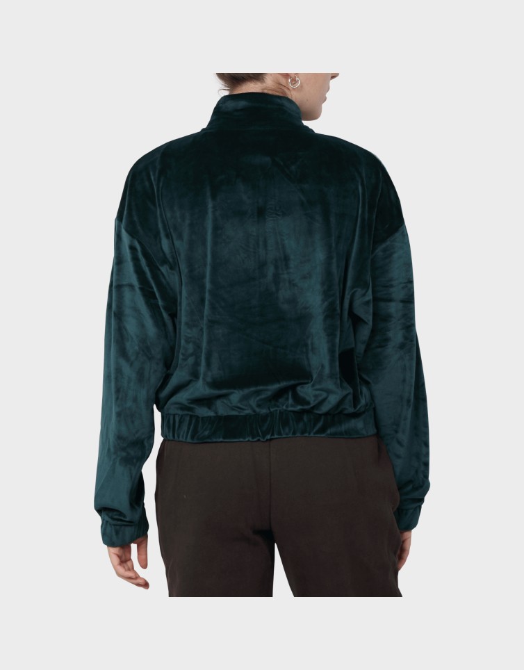 VELVET FULL ZIP STRIP SWEATER