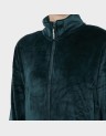 VELVET FULL ZIP STRIP SWEATER