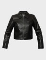 LAMILI L/S ZIP FAUX LEA JACKET
