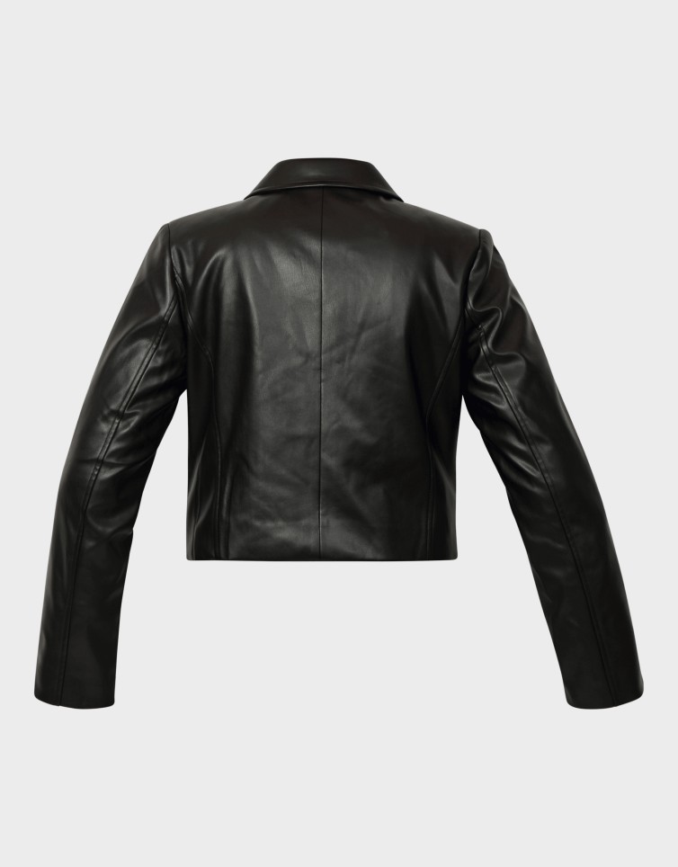 LAMILI L/S ZIP FAUX LEA JACKET
