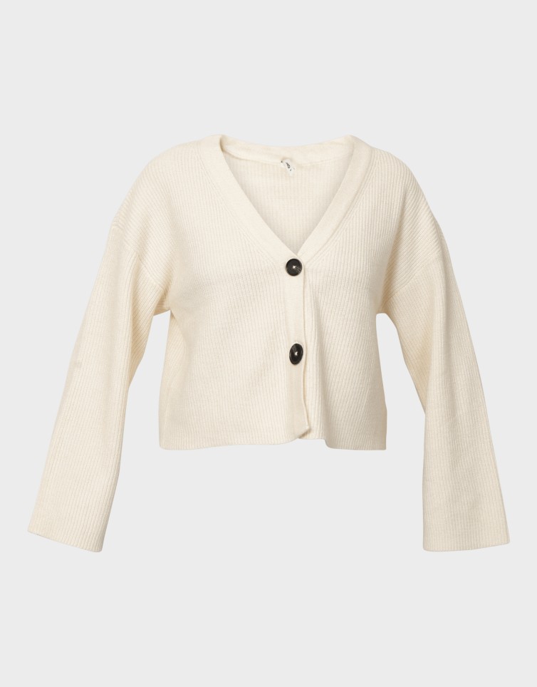 KATIA LS RIB SHORT V CARDIGAN