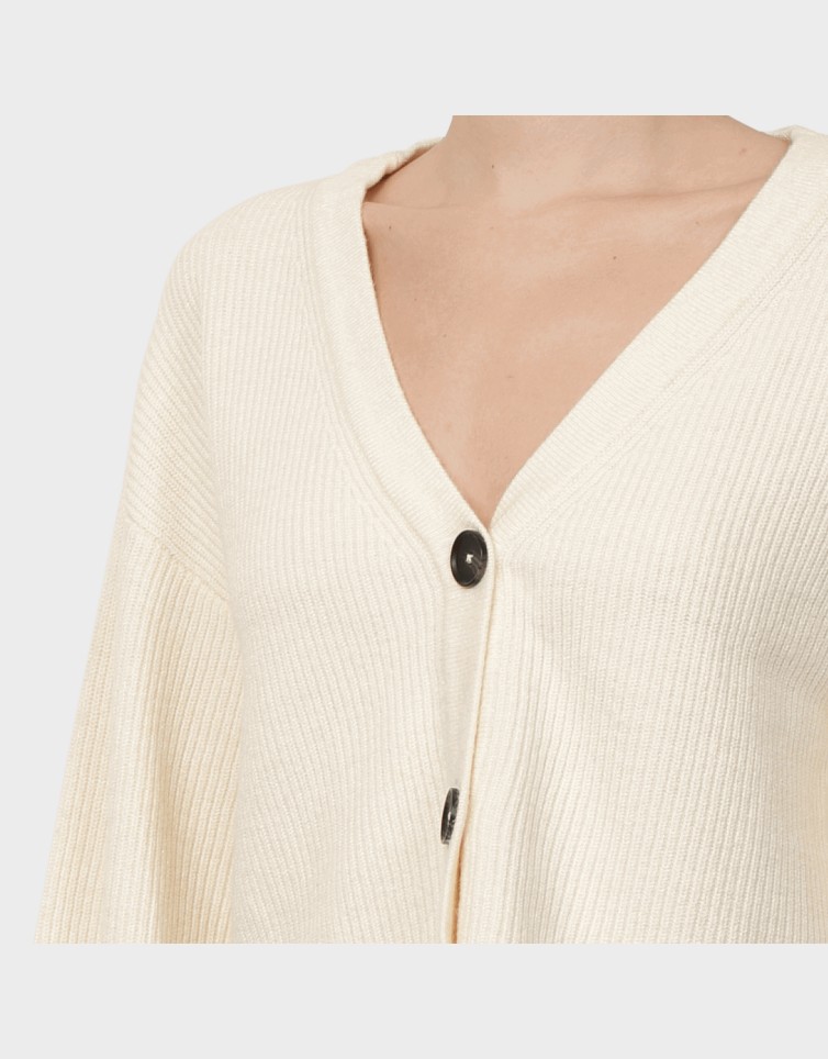 KATIA LS RIB SHORT V CARDIGAN