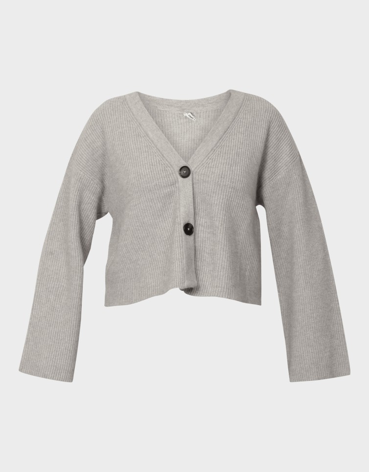 KATIA LS RIB SHORT V CARDIGAN