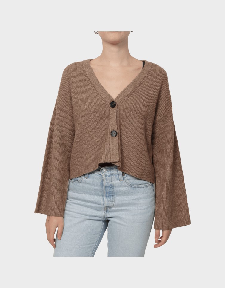KATIA LS RIB SHORT V CARDIGAN
