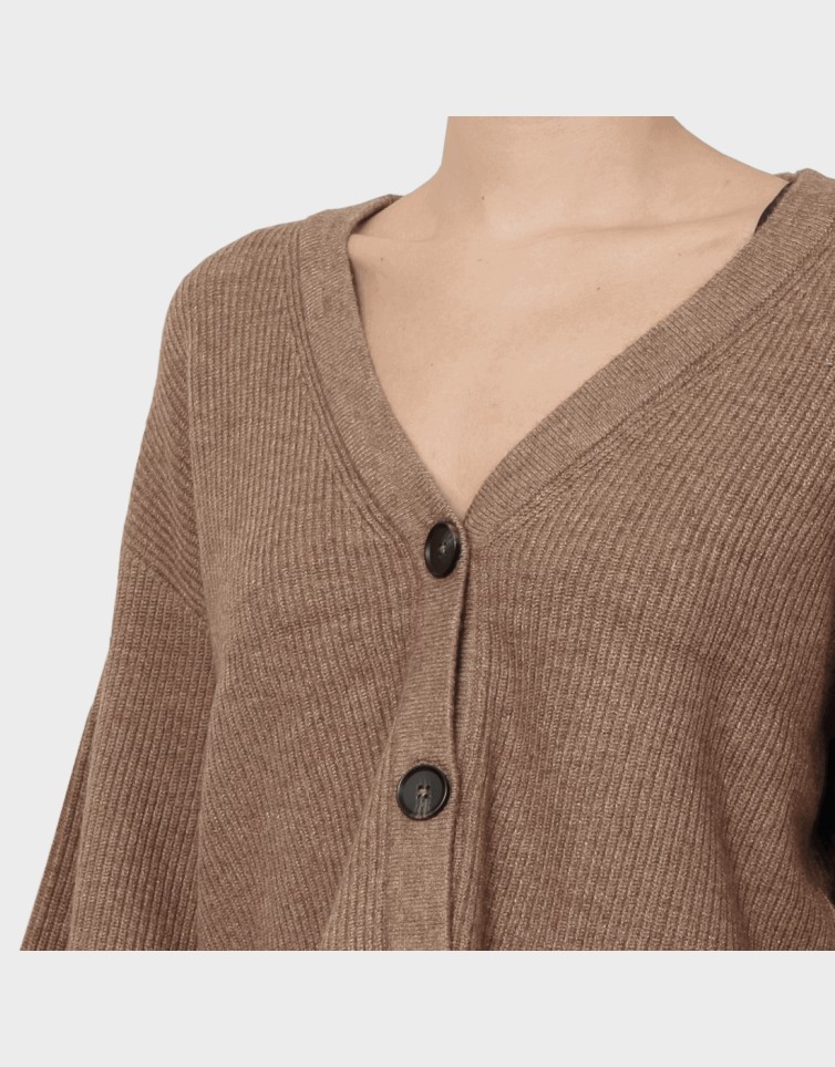 KATIA LS RIB SHORT V CARDIGAN