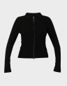 LIBI LS RIB O-NECK ZIPPER CARDI