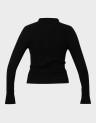 LIBI LS RIB O-NECK ZIPPER CARDI