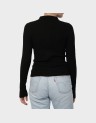 LIBI LS RIB O-NECK ZIPPER CARDI