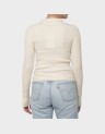 LIBI LS RIB O-NECK ZIPPER CARDI