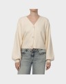GOLD LS V-NECK BUTTON CARDIGAN
