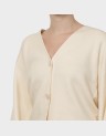 GOLD LS V-NECK BUTTON CARDIGAN