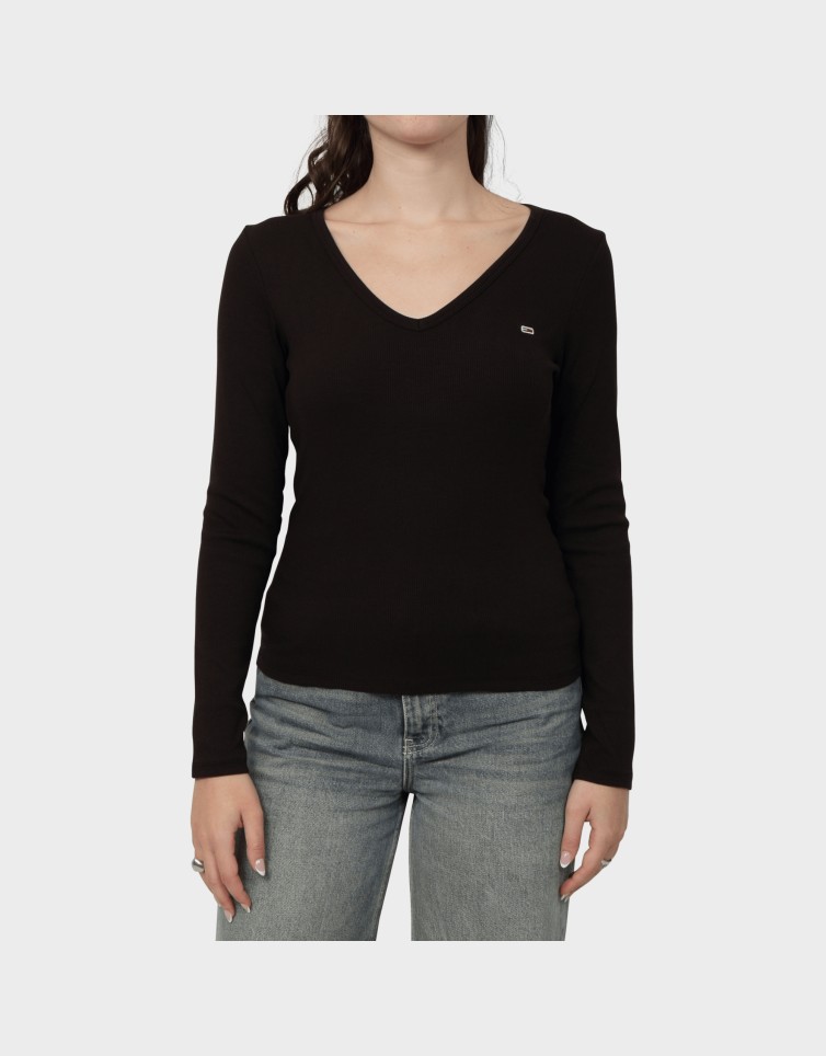 TJW SLIM ESSENTIAL RIB V LS