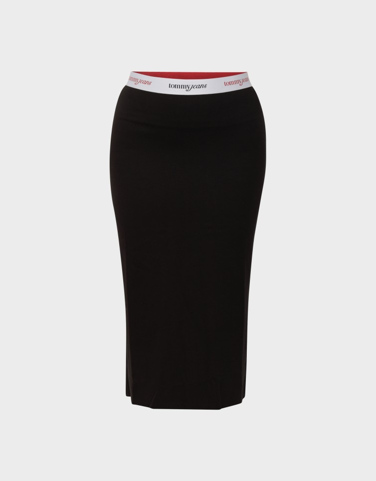 TJW TAPE MIDI KNIT SKIRT