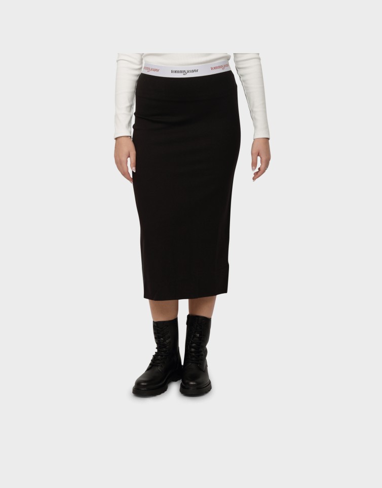 TJW TAPE MIDI KNIT SKIRT