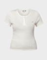 TJW SLIM BUTTON RIB C-NECK SS
