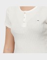 TJW SLIM BUTTON RIB C-NECK SS