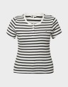 TJW SLIM BUTTON RIB C-NECK SS