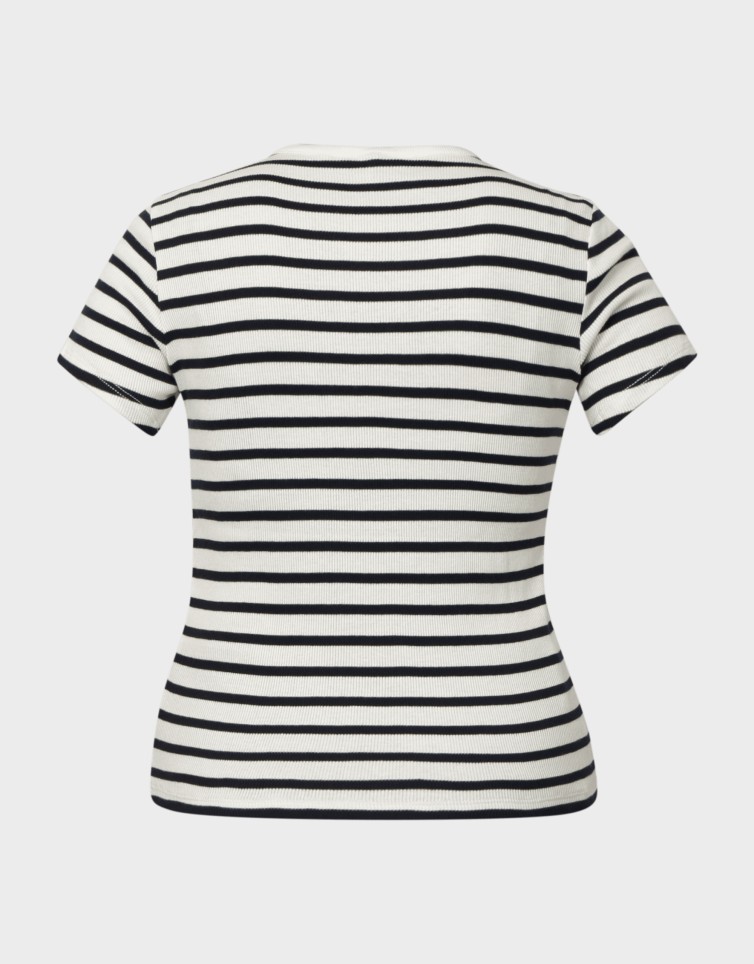 TJW SLIM BUTTON RIB C-NECK SS
